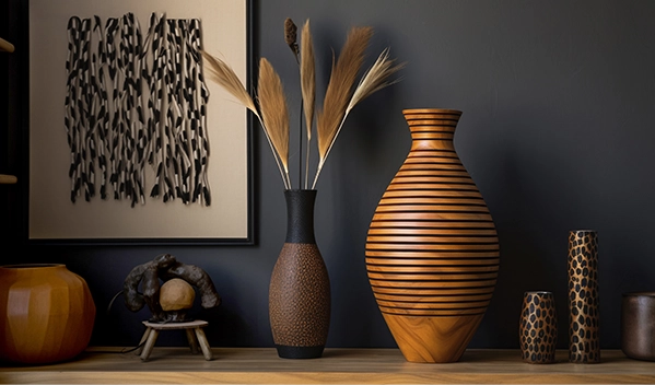 Elements de décoration sur un meuble