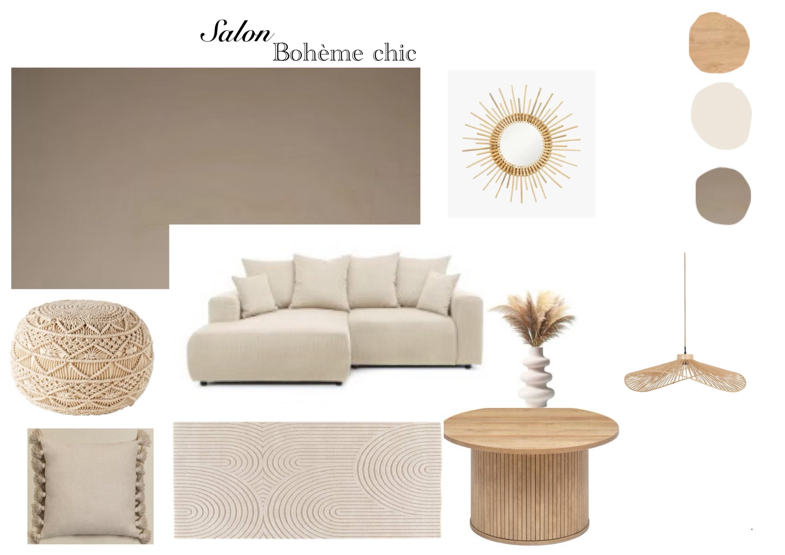 Planche tendance pour une prestation de conseils décoration